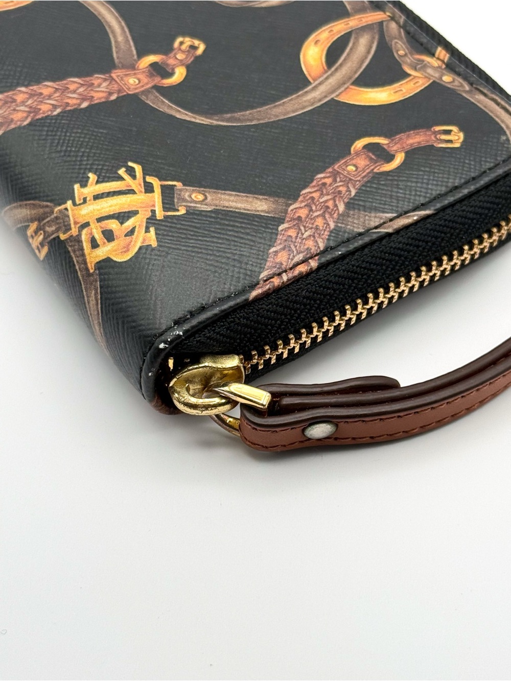 ⚜️LAUREN RALPH LAUREN⚜️ Black Signature Equestrian Print Wristlet Wallet - Picture 6 of 15